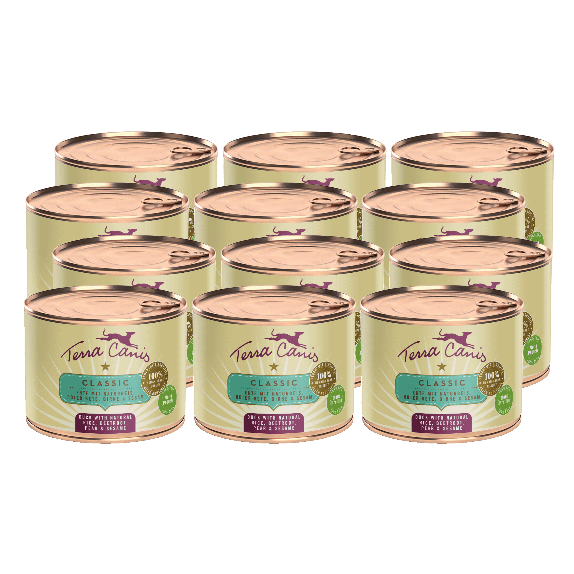 Terra Canis Classic | Ente mit Naturreis, Roter Bete, Birne und Sesam 12x 200g