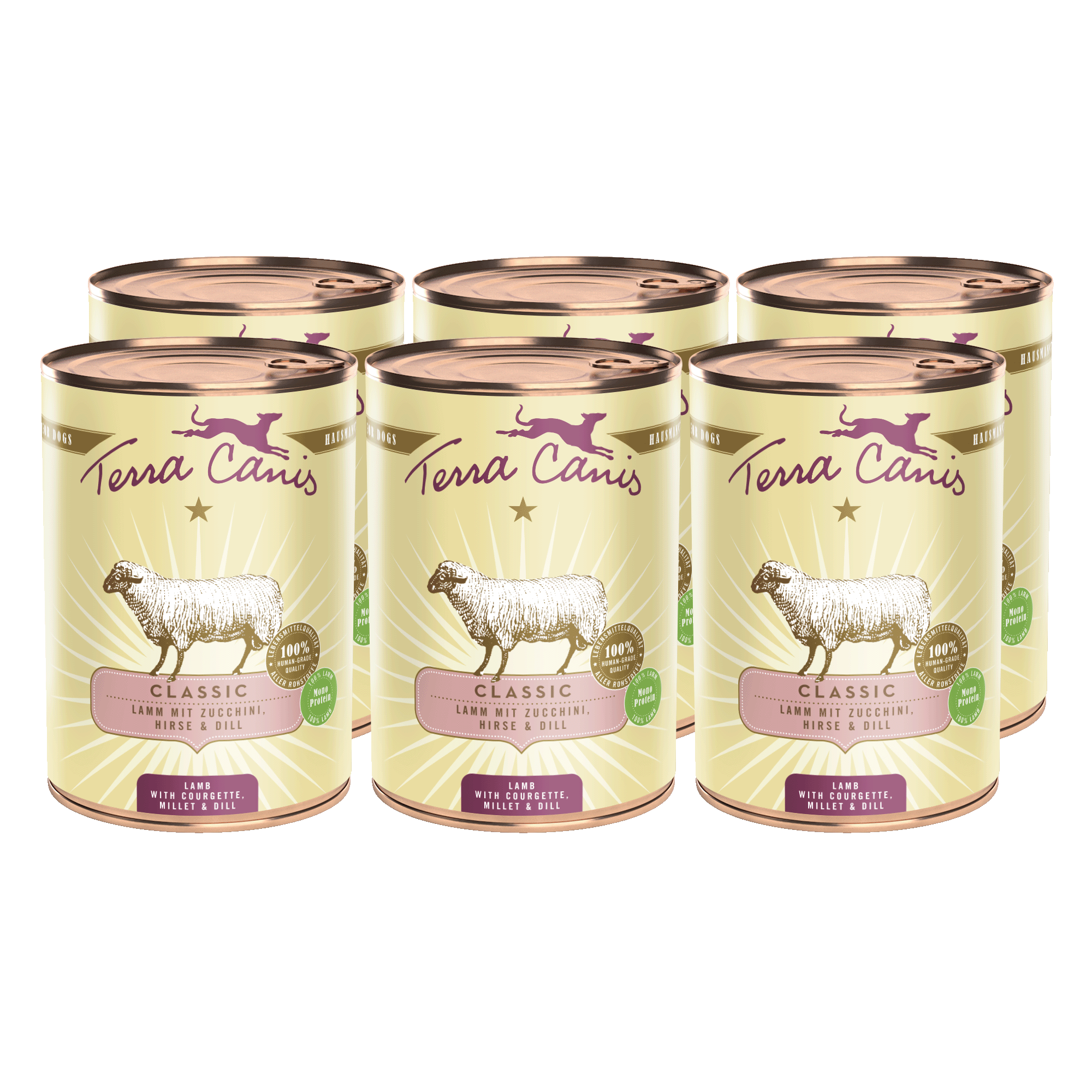 Terra Canis Classic | Lamm mit Zucchini, Hirse und Dill 6x 400g