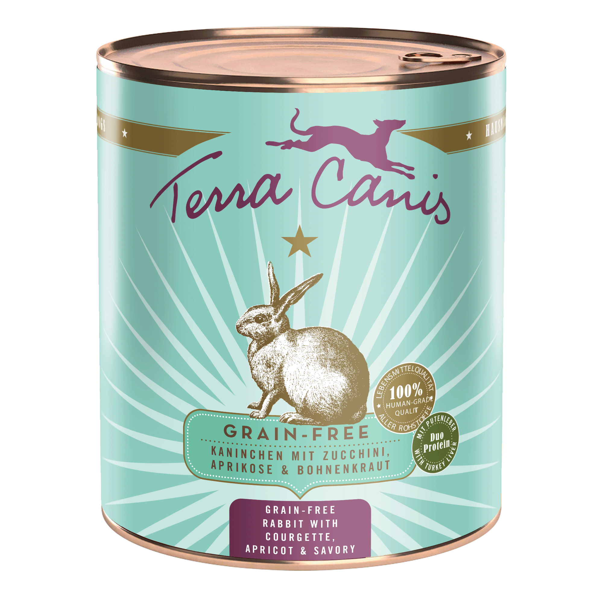 Terra Canis Getreidefrei | Kaninchen mit Zucchini, Aprikose und Bohnenkraut 800g