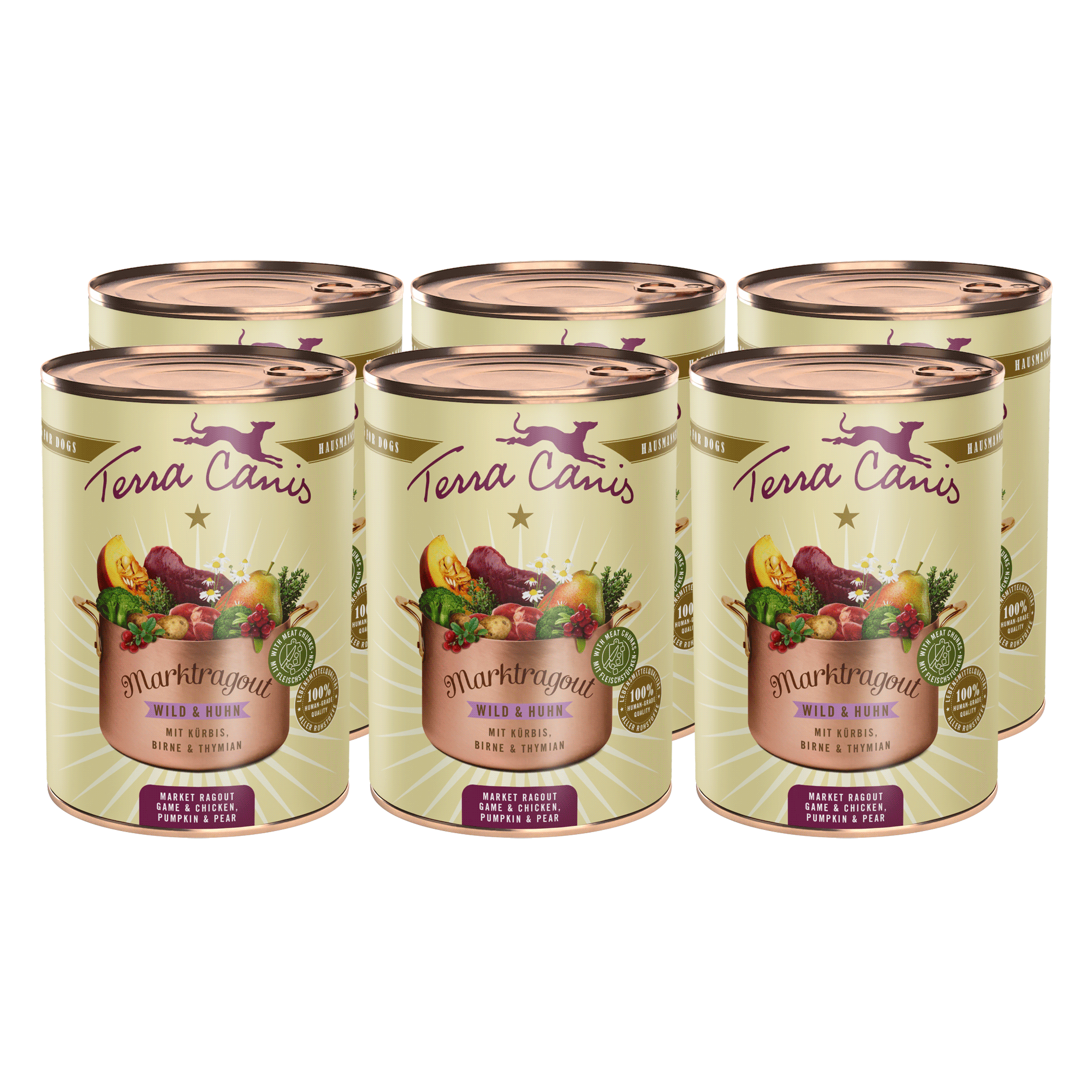 Terra Canis Marktragout | Wild und Huhn mit Kürbis, Birne und Thymian 6x 385g