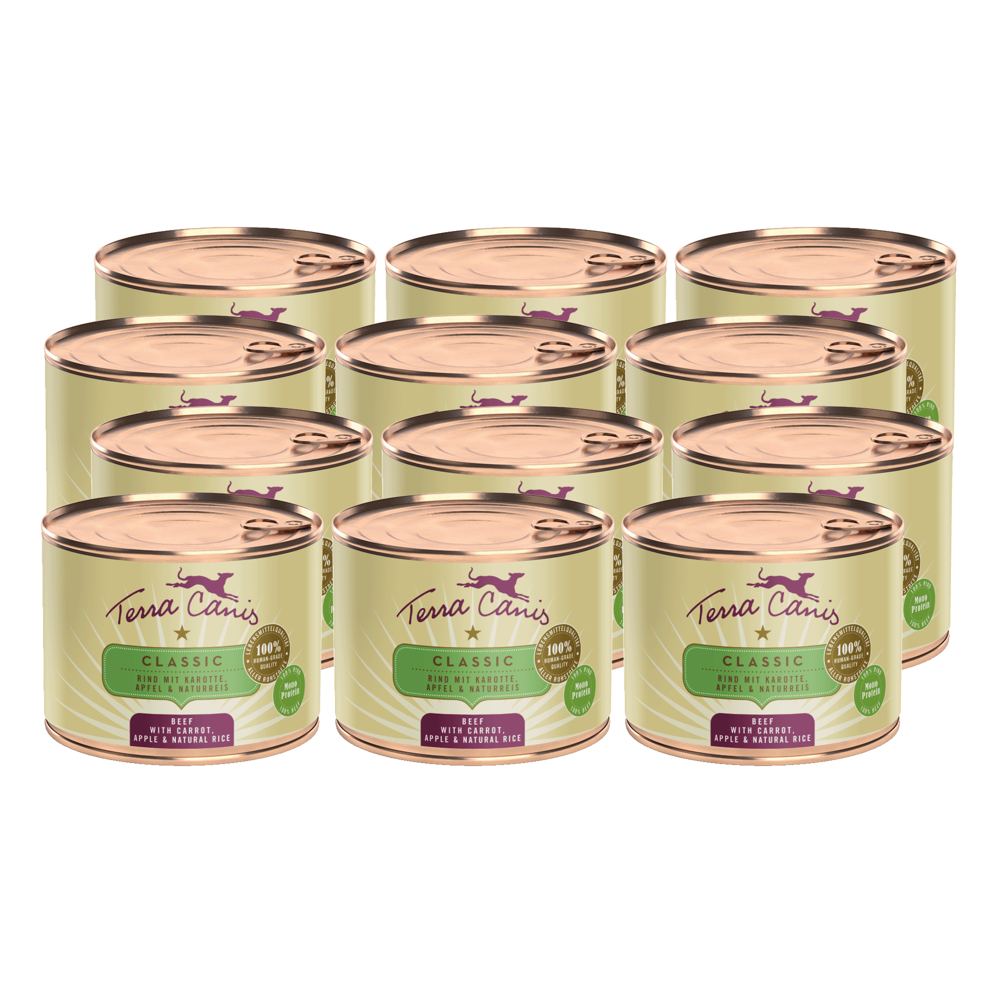 Terra Canis Classic | Rind mit Karotte, Apfel und Naturreis 12x 200g