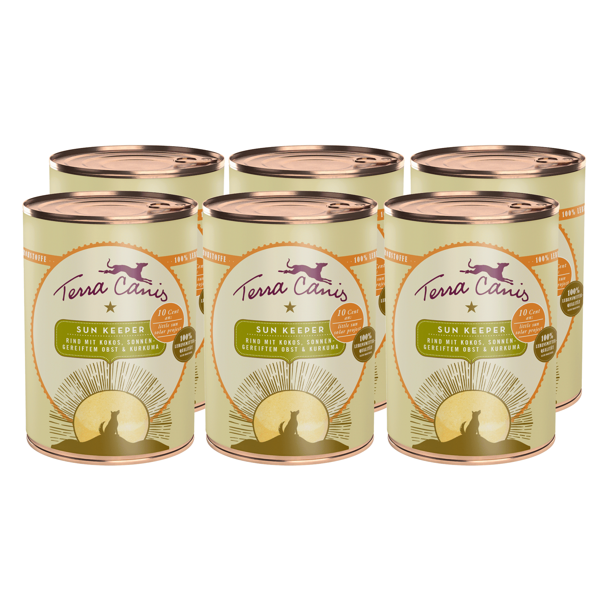 Terra Canis Love the Planet | Sun Lover – Rind mit Kokos, sonnengereiftem Obst und Kurkuma 6x 400g