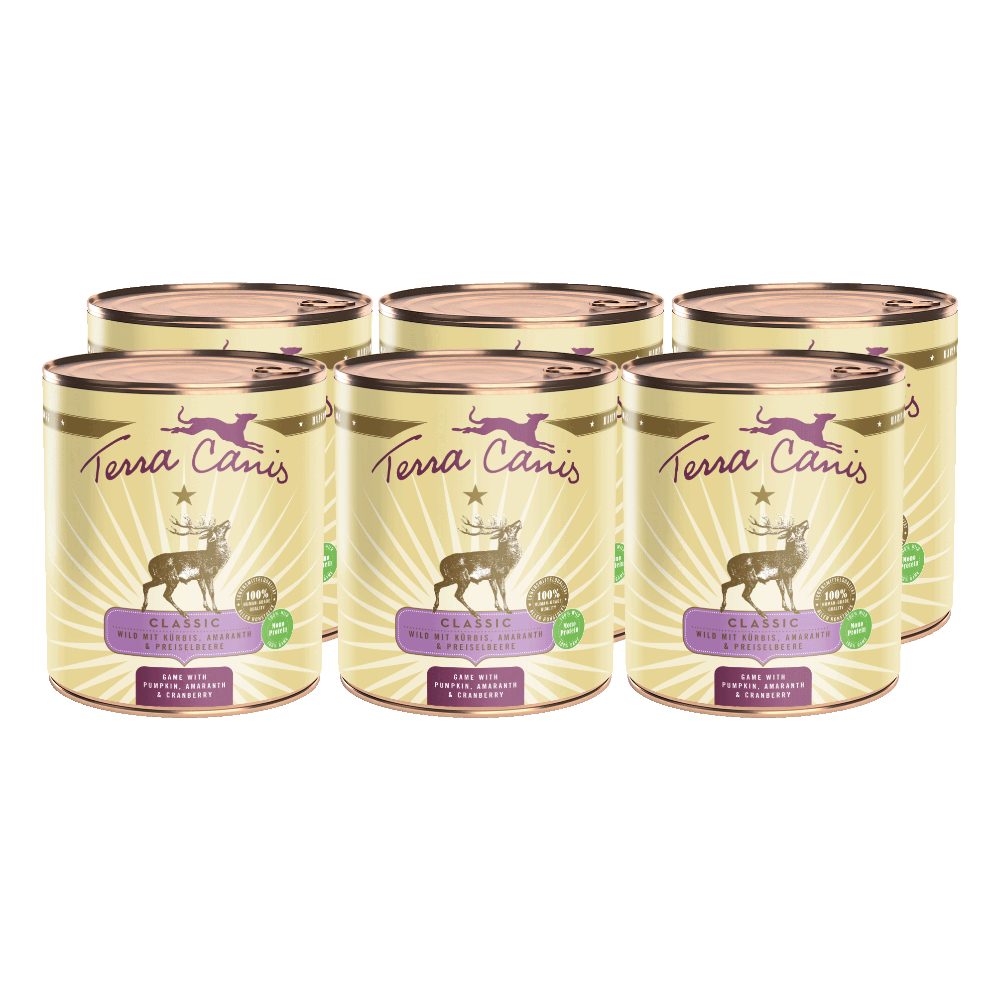 Terra Canis Classic | Wild mit Kürbis, Amaranth und Preiselbeere 6x 800g