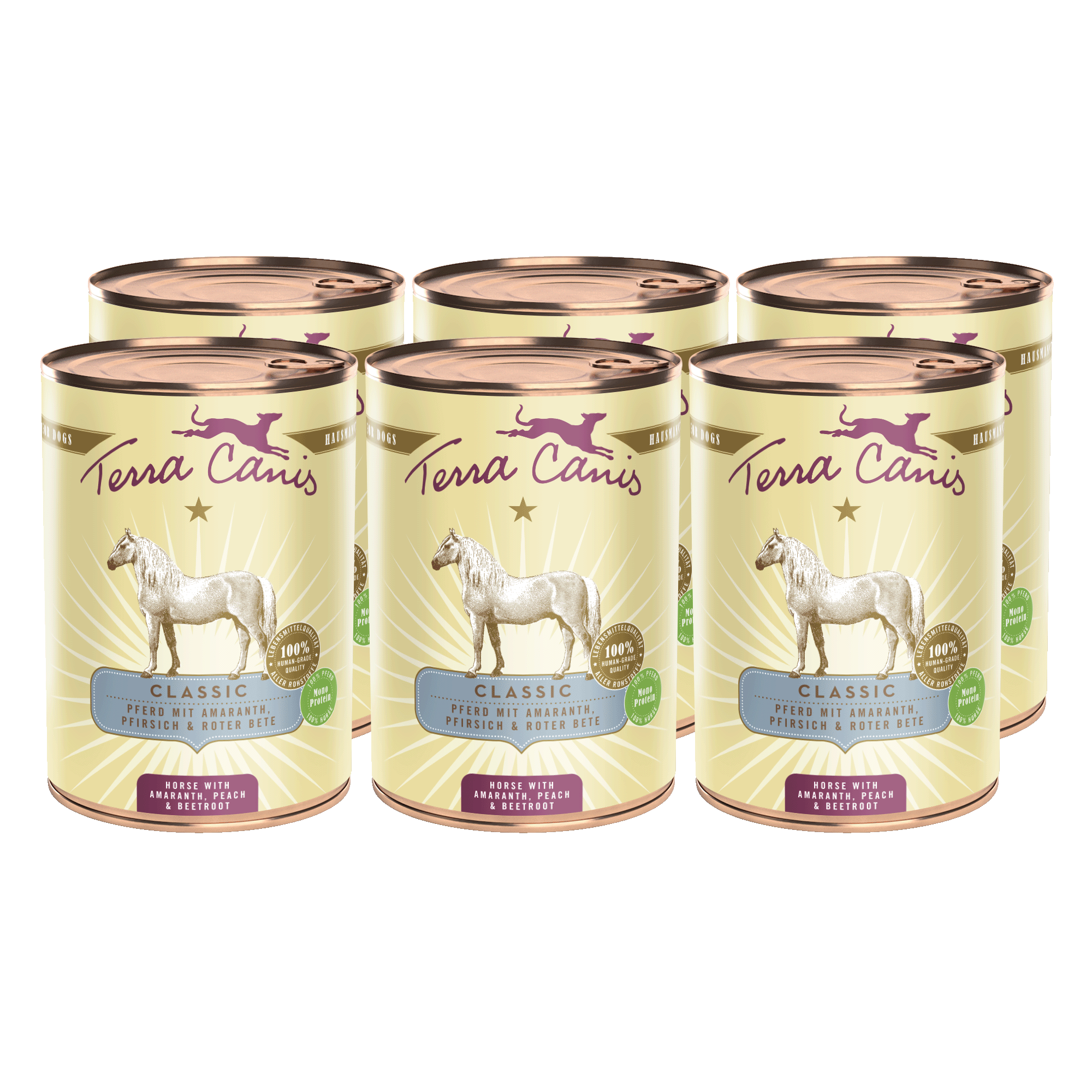 Terra Canis Classic | Pferd mit Amaranth, Pfirsich und Roter Bete  6x 400g