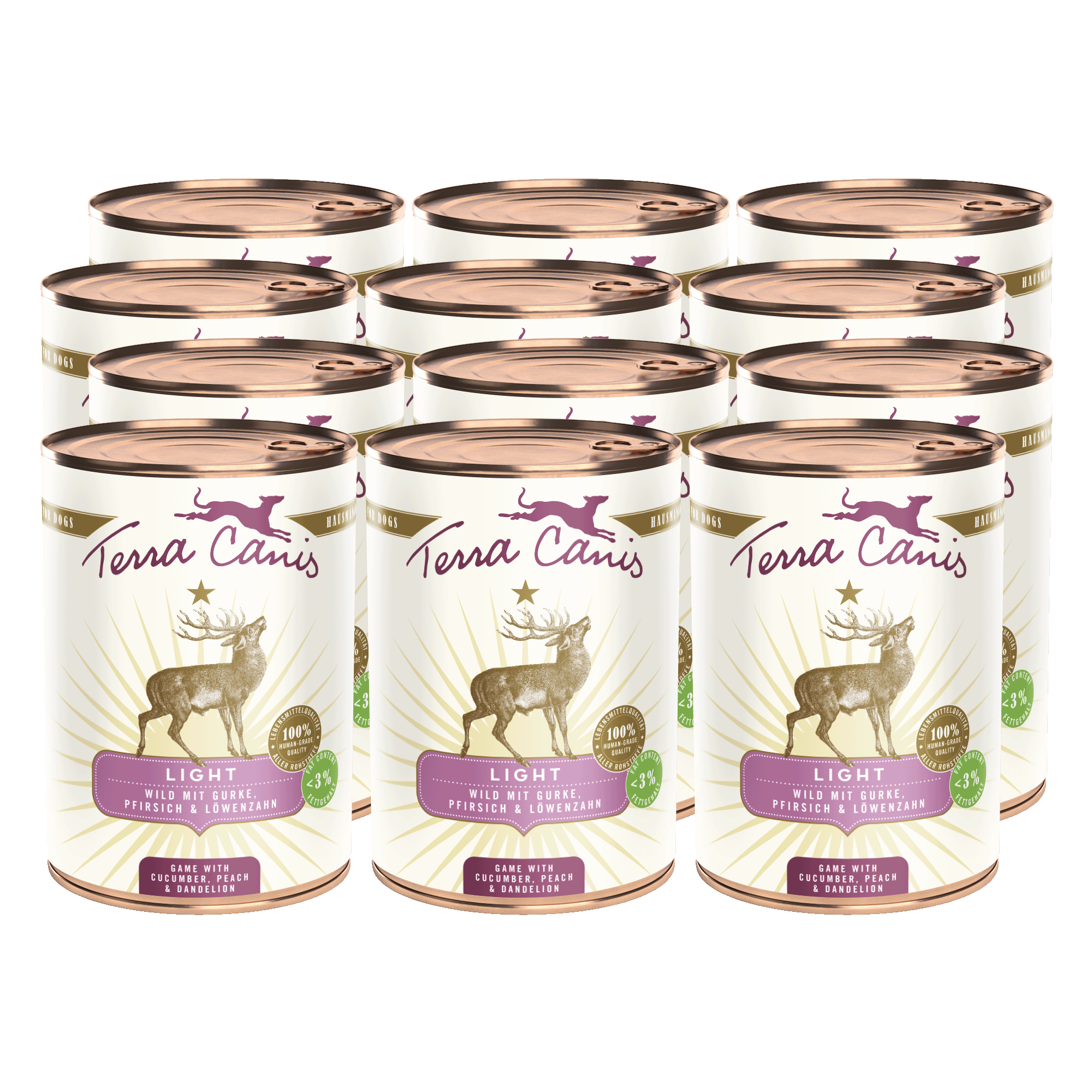 Terra Canis Light | Wild mit Gurke, Pfirsich und Löwenzahn 12x 400g