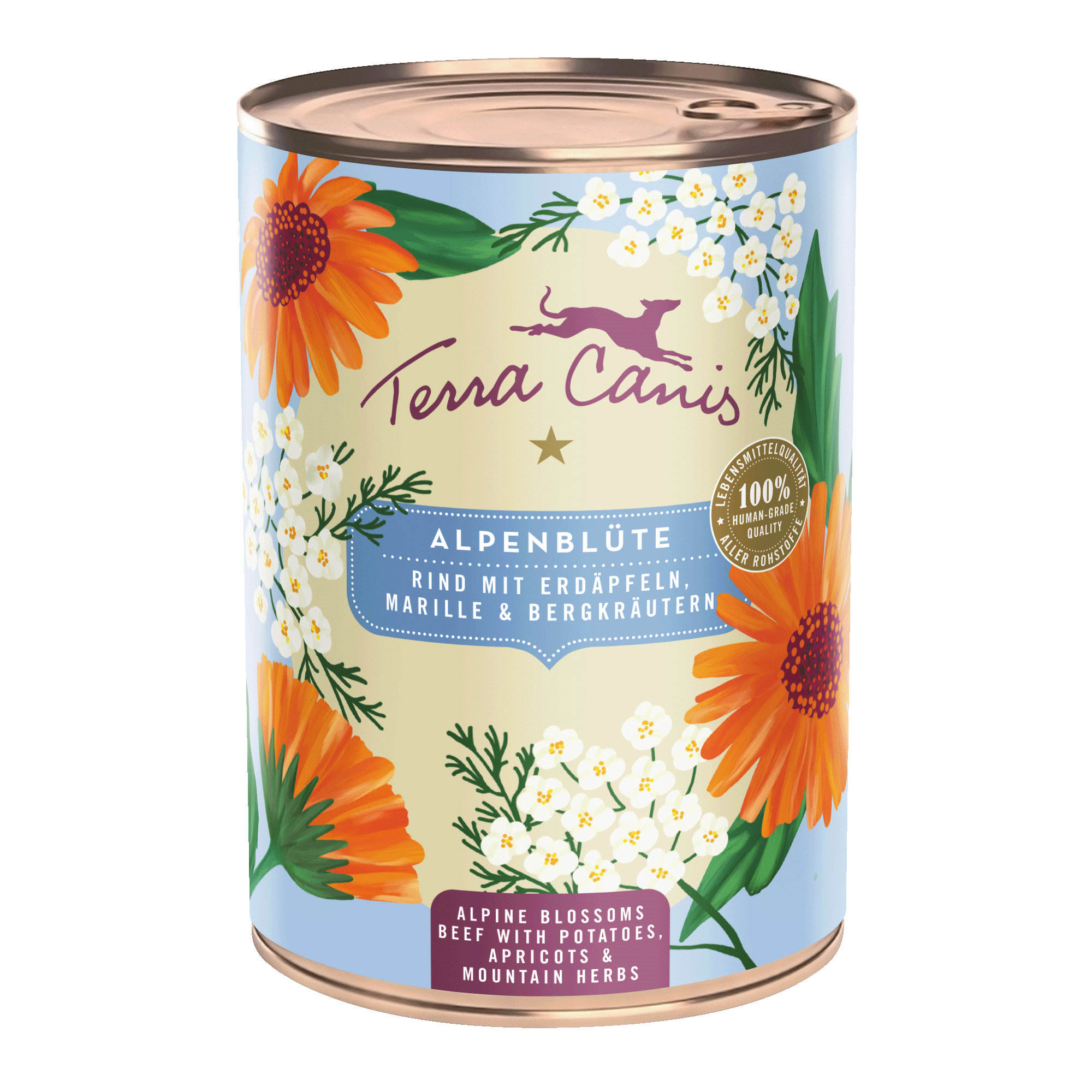 Terra Canis Flower Menü | Alpenblüte: Rind mit Erdäpfeln, Marille und Bergkräutern 400g