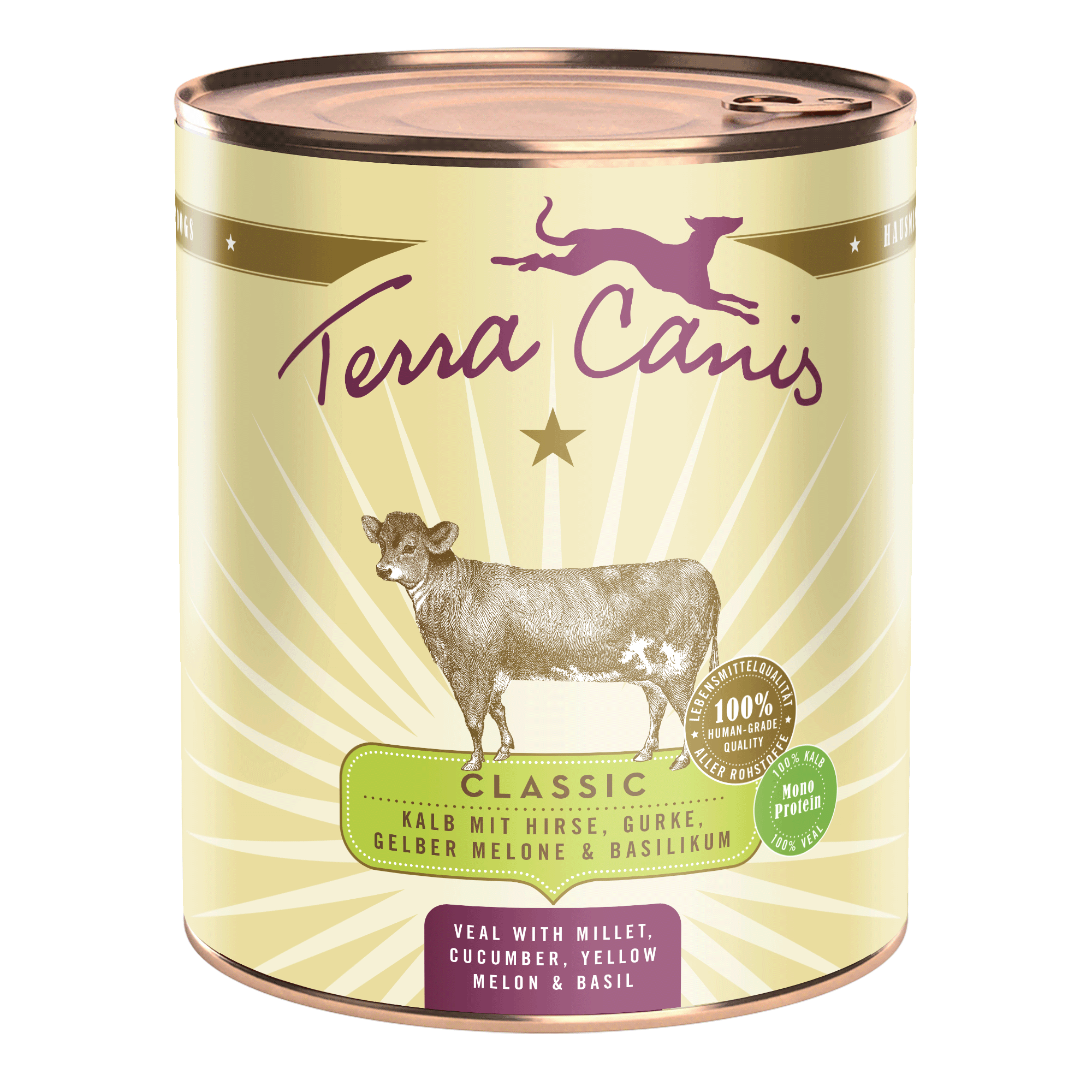 Terra Canis Classic | Kalb mit Hirse, Gurke, gelber Melone und Basilikum 800g