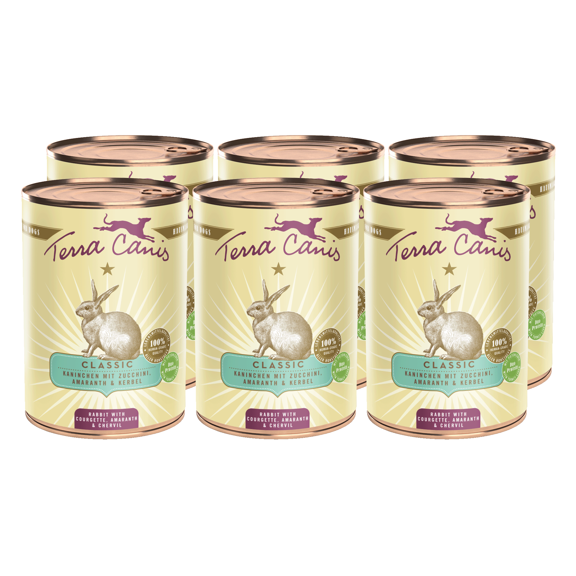 Terra Canis Classic | Kaninchen mit Zucchini, Amaranth und Kerbel 6x 400g