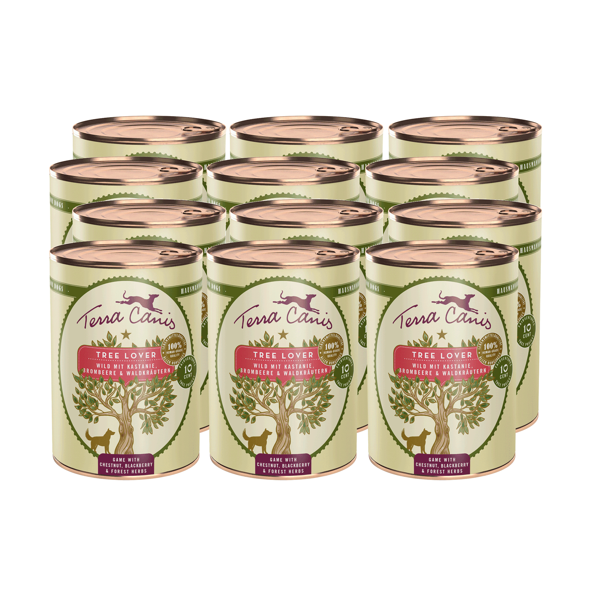 Terra Canis Love the Planet | Tree Lover – Wild mit Kastanie, Brombeere und Waldkräutern 12x 400g